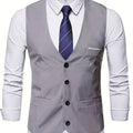 COLLARLESS POLYESTER VEST FOR MEN