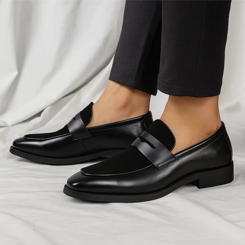 MĘSKIE MOKASYNY ZAMSZOWE TYPU PENNY LOAFERS