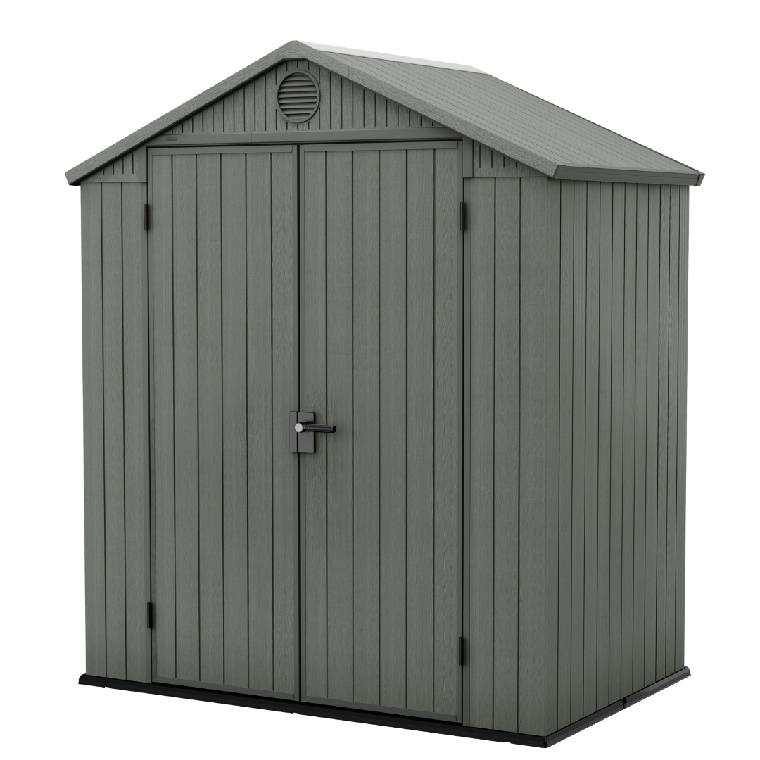Domek ogrodowy Darwin 6x4 ft – 1,8 m x 1,2 m – zielony zewnętrzny schowek ogrodowy