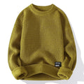 SWETER MĘSKI Z DZIANINY O FAKTUROWYM SPLOCIE