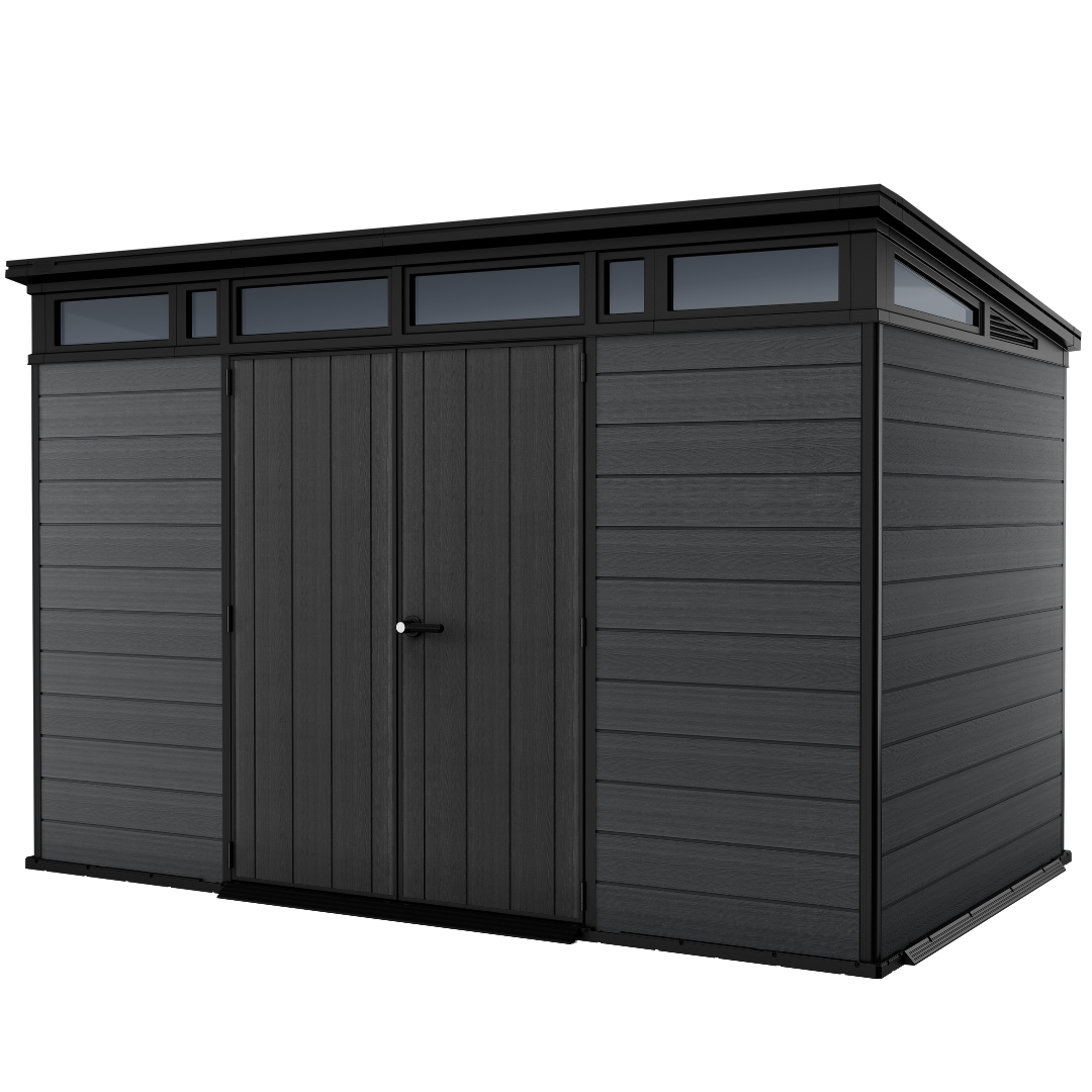 Domek ogrodowy Cortina 11x7 ft – 3,4 m x 2,1 m – zewnętrzny schowek ogrodowy