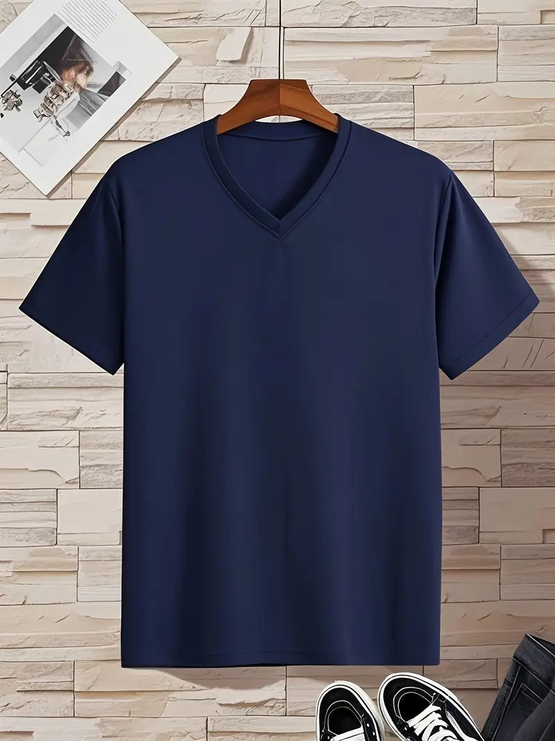 MĘSKI T-SHIRT Z DEKOLTEM V