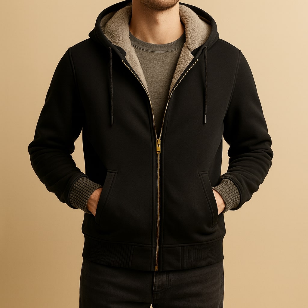 DOUBLE-LAYERED HOODED JACKET FOR MEN