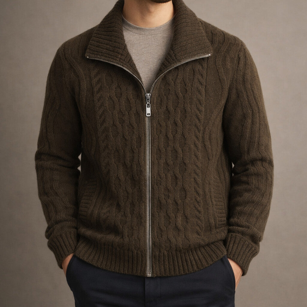 CLASSIC ZIPPERED CARDIGAN FOR MEN