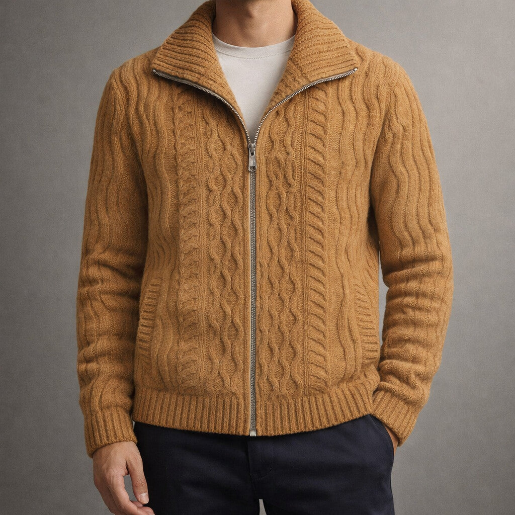 CLASSIC ZIPPERED CARDIGAN FOR MEN