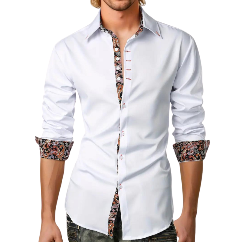 MĘSKA KOSZULA PAISLEY SLIM