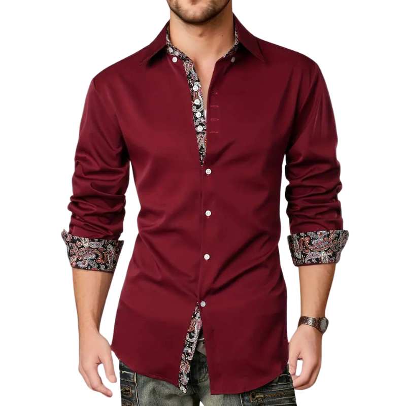 MĘSKA KOSZULA PAISLEY SLIM