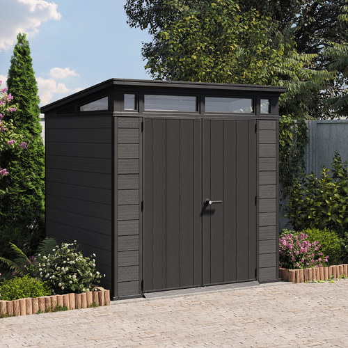 Domek ogrodowy Cortina 7x7 ft – 2,1 m x 2,1 m – zewnętrzny schowek ogrodowy