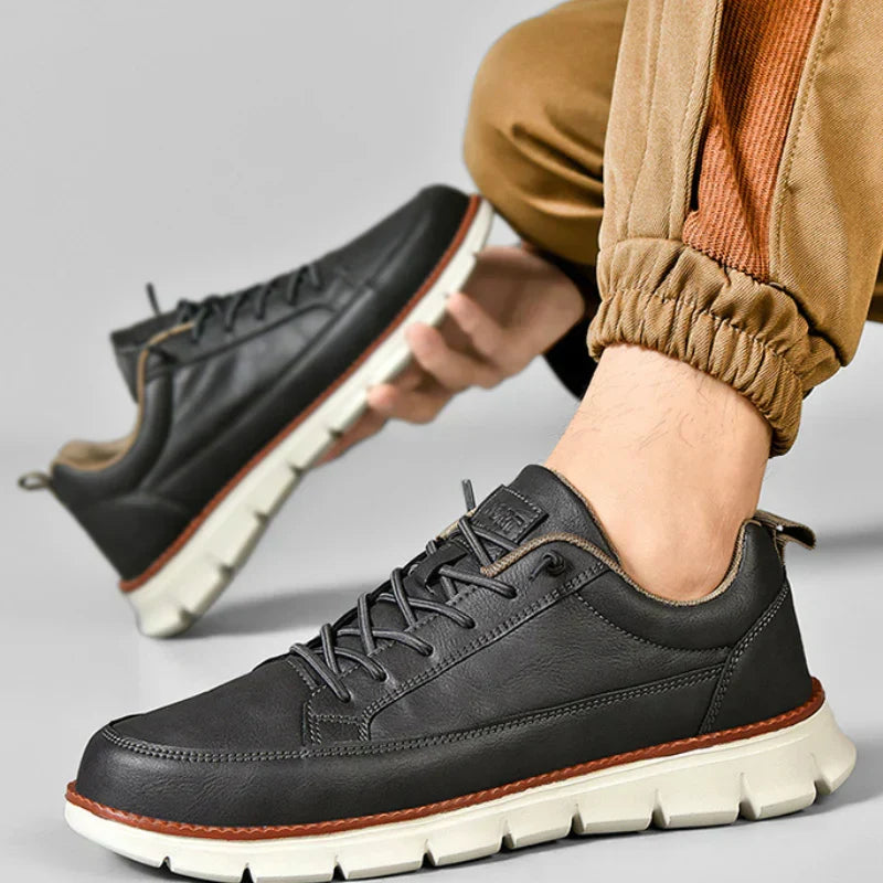 SKÓRZANE SNEAKERSY ZE WSPARCIEM