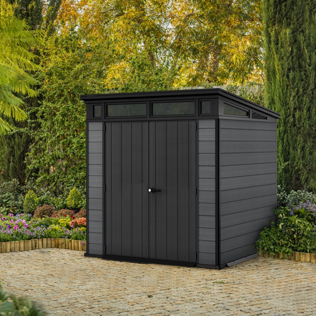 Domek ogrodowy Cortina 7x7 ft – 2,1 m x 2,1 m – zewnętrzny schowek ogrodowy
