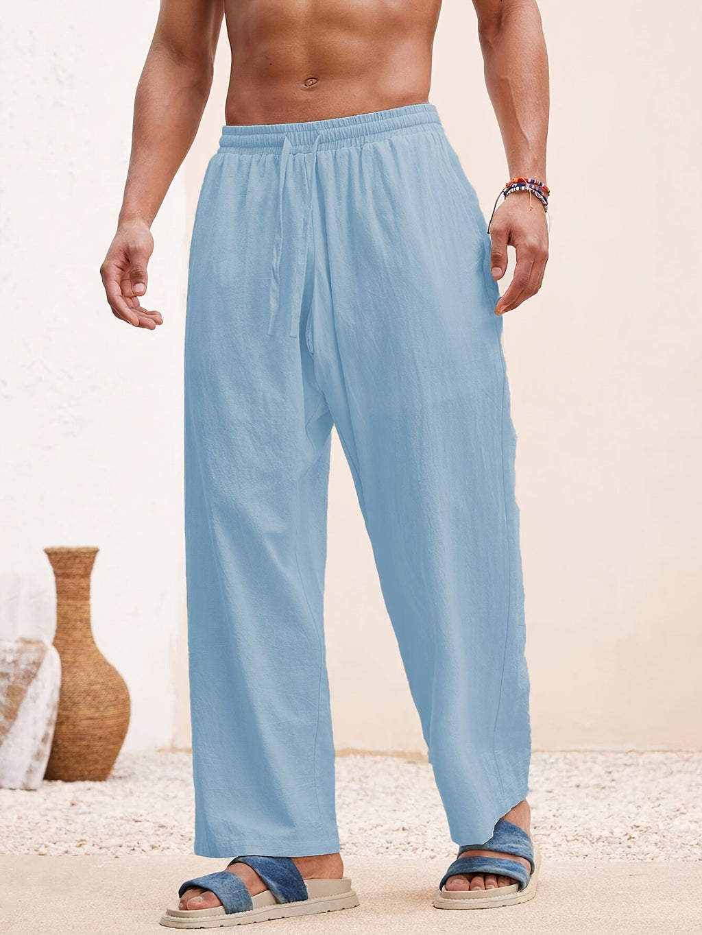 SOLID COLOUR TROUSERS FOR MEN