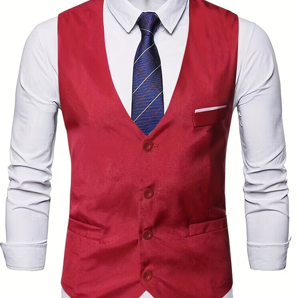 COLLARLESS POLYESTER VEST FOR MEN