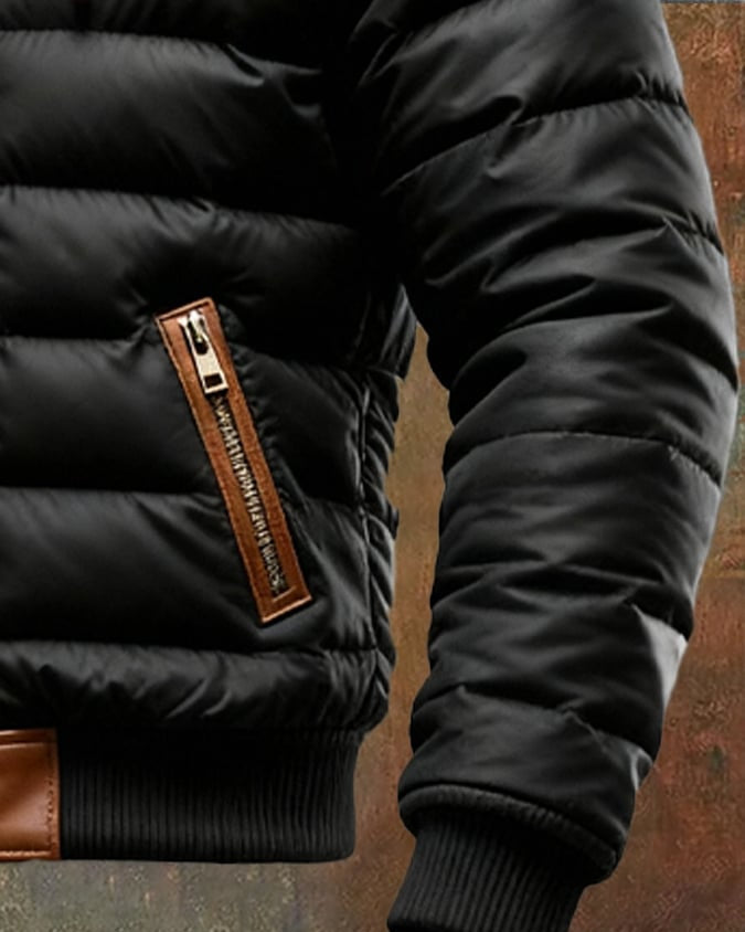 ELEGANCKA KURTKA MĘSKA TYPU SHERPA Z PIKOWANIAMI