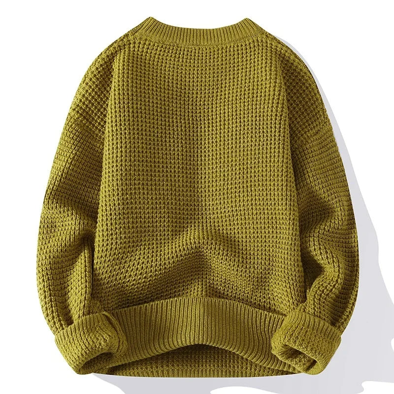 SWETER MĘSKI Z DZIANINY O FAKTUROWYM SPLOCIE