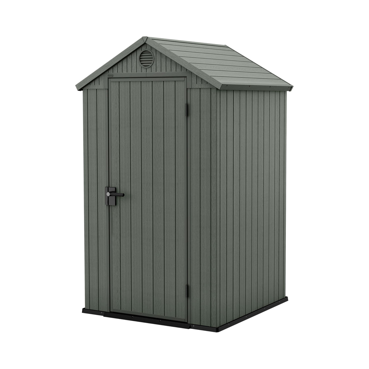 Keter Darwin 6 x 8 ft – ogrodowy domek magazynowy z dachem dwuspadowym i podwójnymi drzwiami, szary Evotech+ o wyglądzie drewna | odporny na blaknięcie | odporny na warunki atmosferyczne | bezpieczny | łatwy w utrzymaniu | 15 lat gwarancji