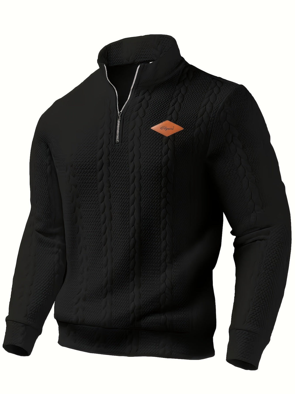 SWETER MĘSKI Z DZIANINY Z ZAMKIEM BŁYSKAWICZNYM