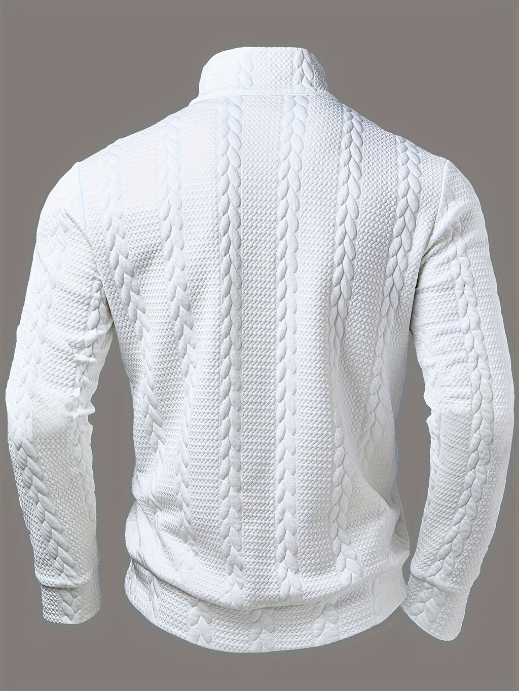 SWETER MĘSKI Z DZIANINY Z ZAMKIEM BŁYSKAWICZNYM