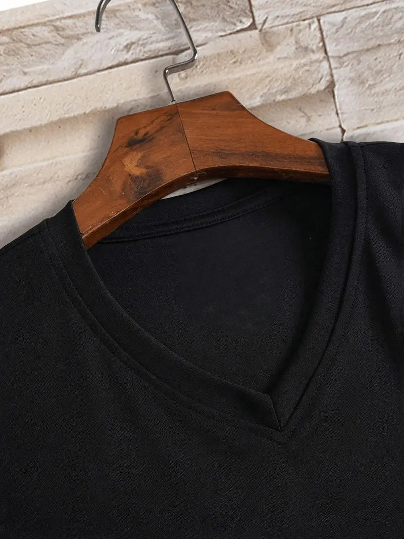 MĘSKI T-SHIRT Z DEKOLTEM V
