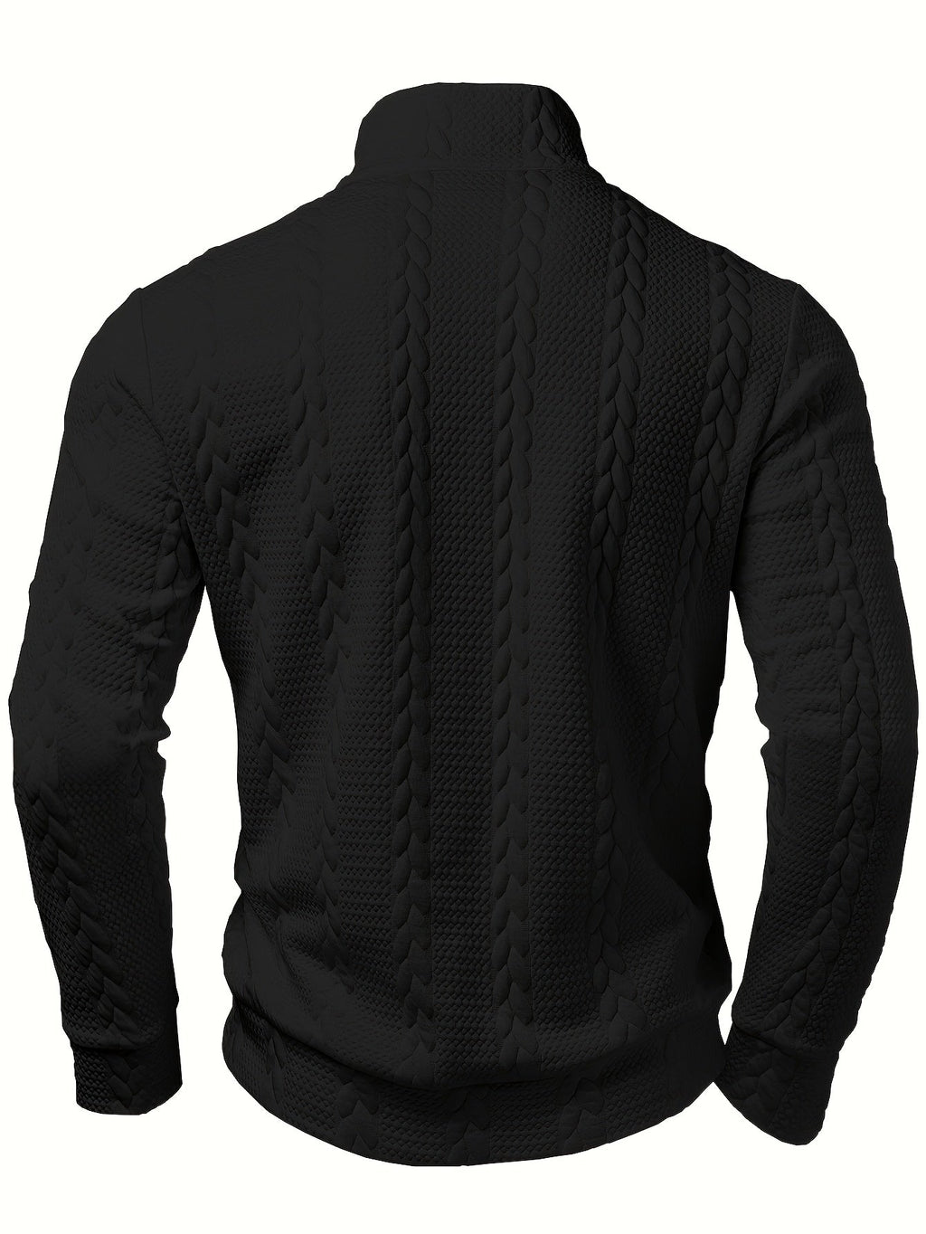 SWETER MĘSKI Z DZIANINY Z ZAMKIEM BŁYSKAWICZNYM