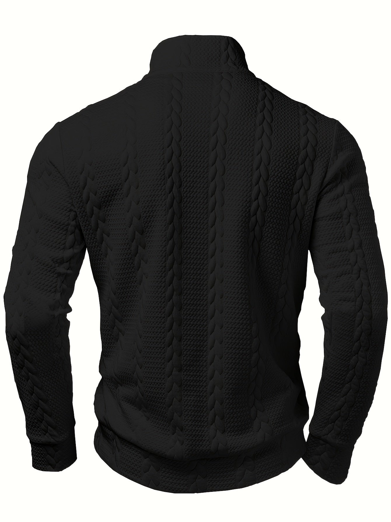 SWETER MĘSKI Z DZIANINY Z ZAMKIEM BŁYSKAWICZNYM