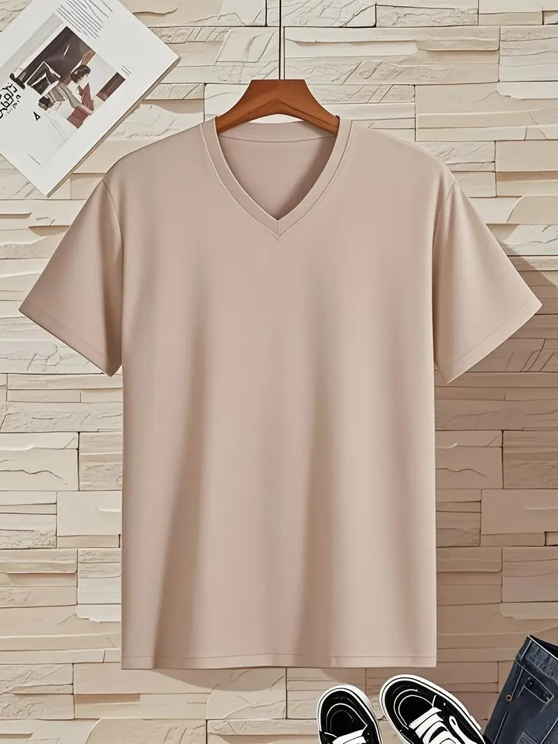 MĘSKI T-SHIRT Z DEKOLTEM V
