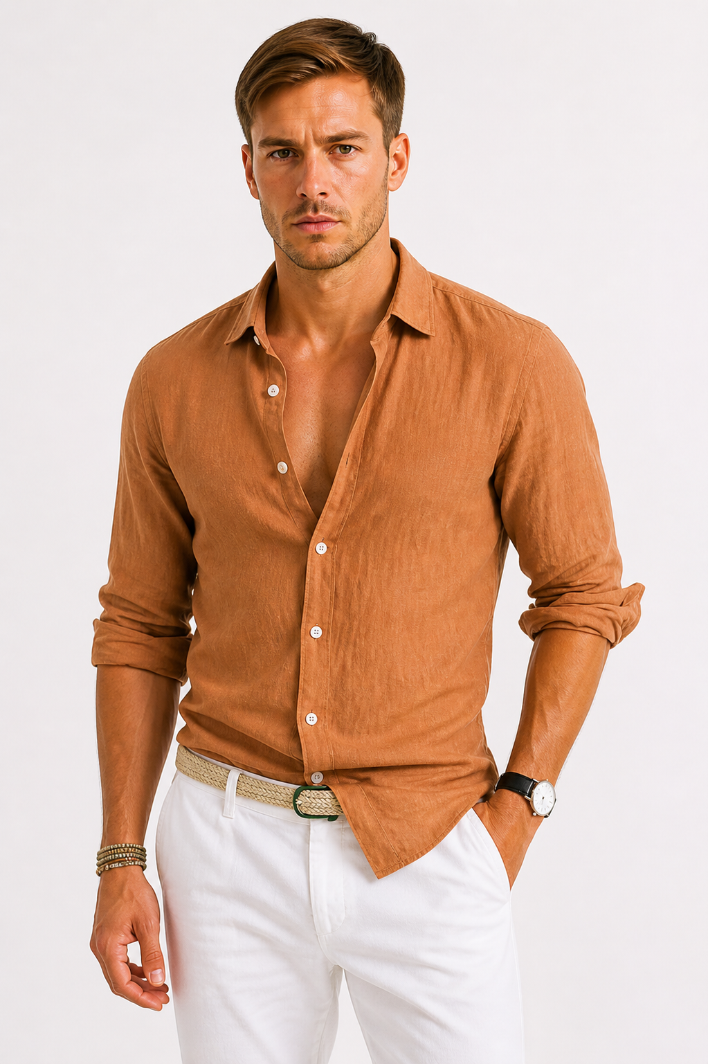 KOSZULA BAWEŁNIANA MĘSKA SLIM FIT