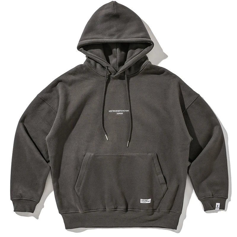 Men's Thin Fleece Streetwear Hoodie, Plus Size