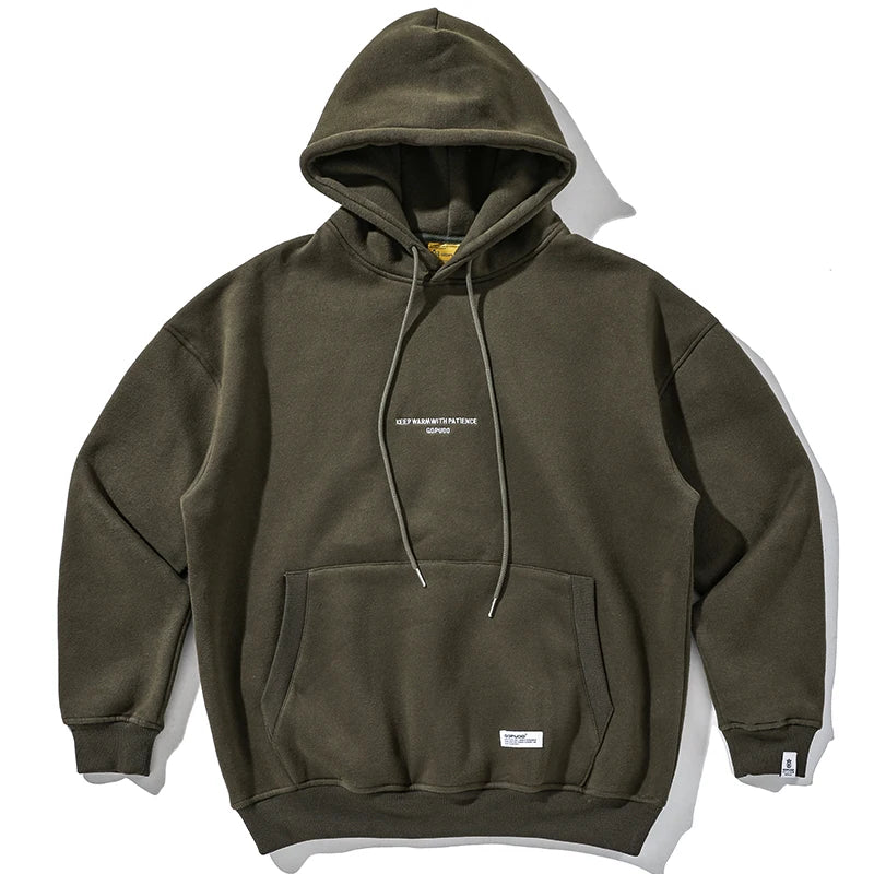 Men's Thin Fleece Streetwear Hoodie, Plus Size