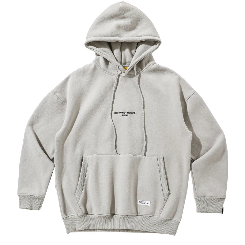Men's Thin Fleece Streetwear Hoodie, Plus Size