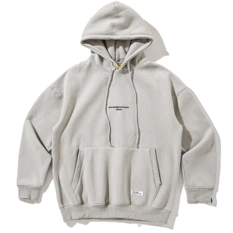 Men's Thin Fleece Streetwear Hoodie, Plus Size