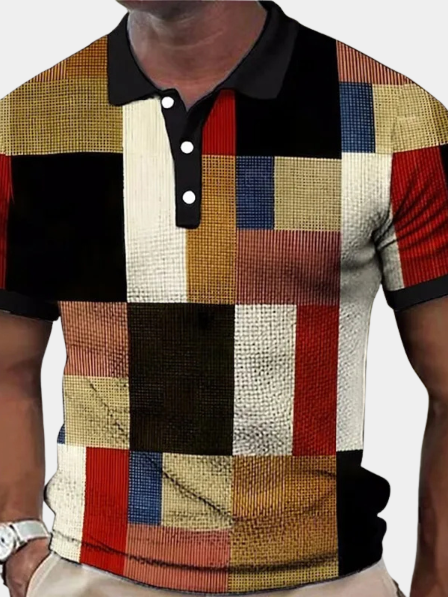 MĘSKA KOSZULKA POLO W KRATĘ