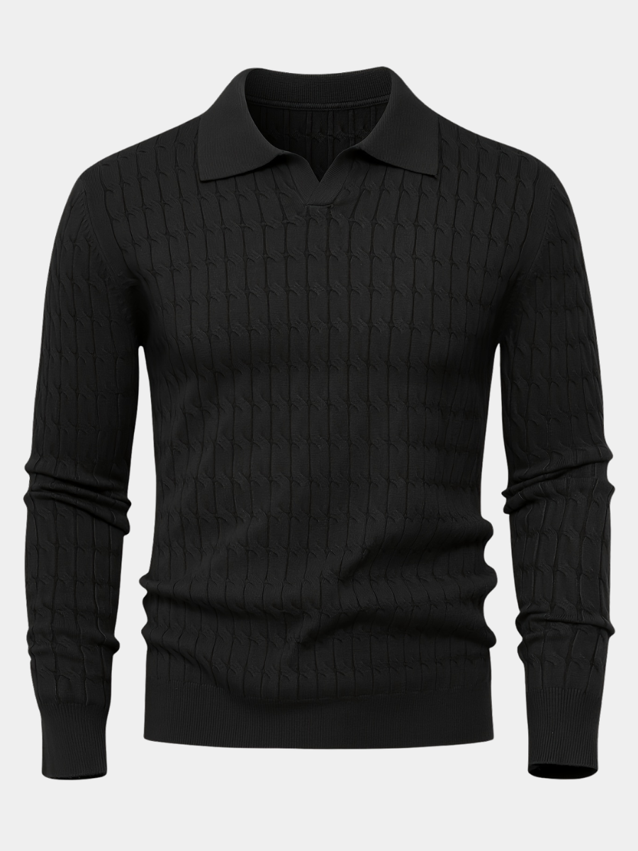 LUŹNY SWETER POLO DLA MĘŻCZYZN
