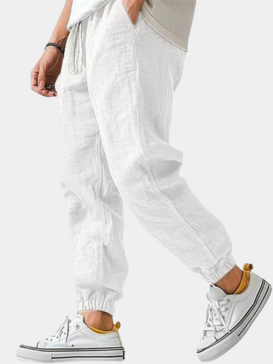 JOGGERY MĘSKIE Z BAWEŁNY I LNU