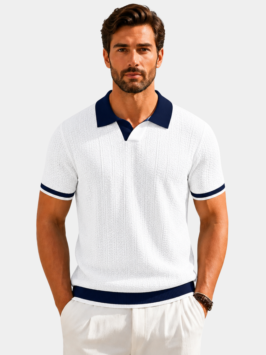 CONTRAST TRIM POLO FOR MEN