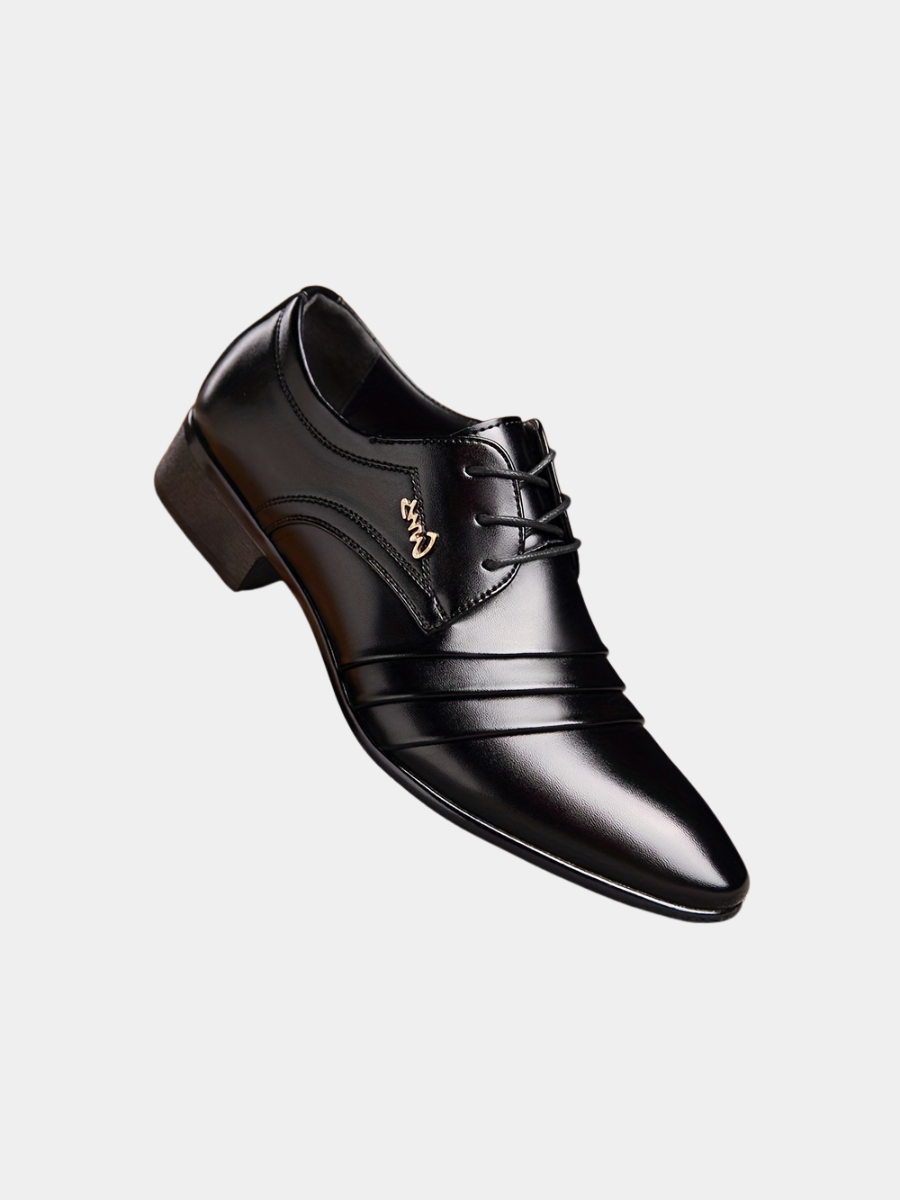 MĘSKIE BIZNESOWE BUTY SZNUROWANE Z PU