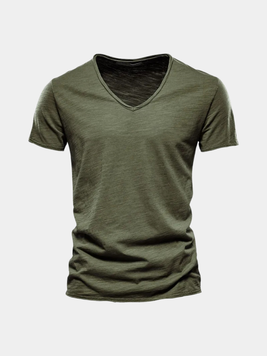 PRĄŻKOWANY LETNI T-SHIRT MĘSKI