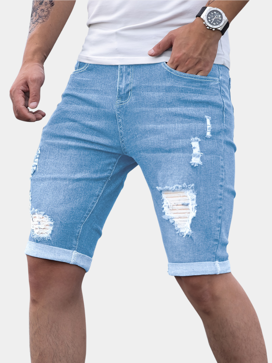 MĘSKIE SZORTY JEANSOWE TYPU SKINNY