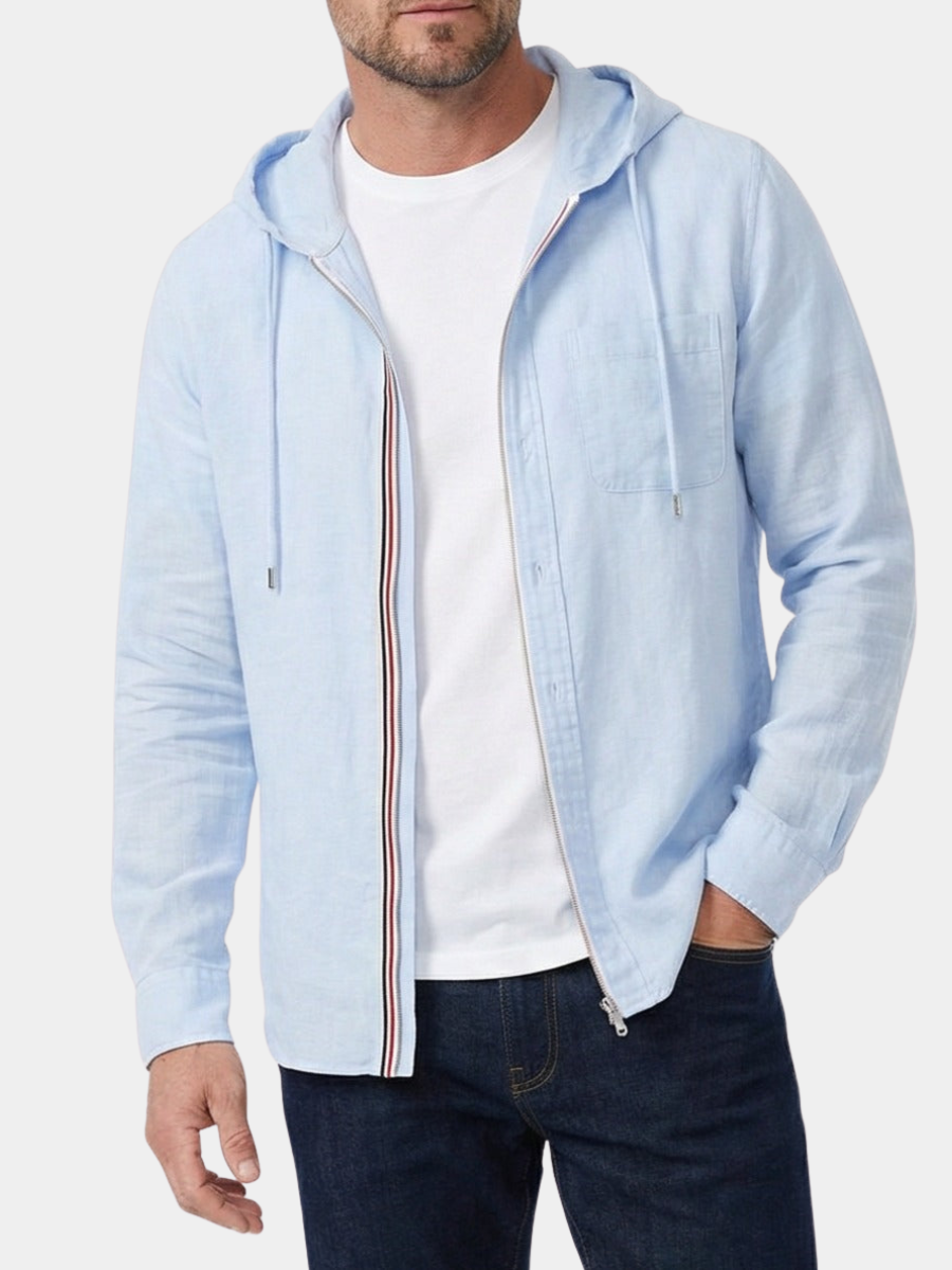 BLUZA MĘSKA Z KAPTUREM Z DOMIESZKĄ LNU