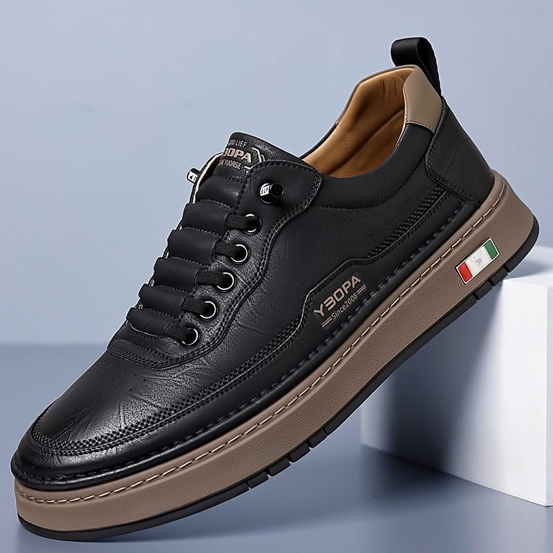 AMORTYZOWANE SKÓRZANE SNEAKERSY MĘSKIE