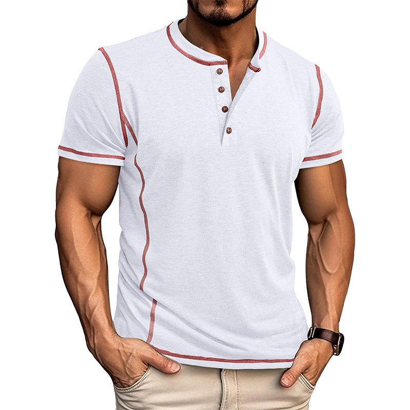 MĘSKA KOSZULKA HENLEY Z GUZIKAMI