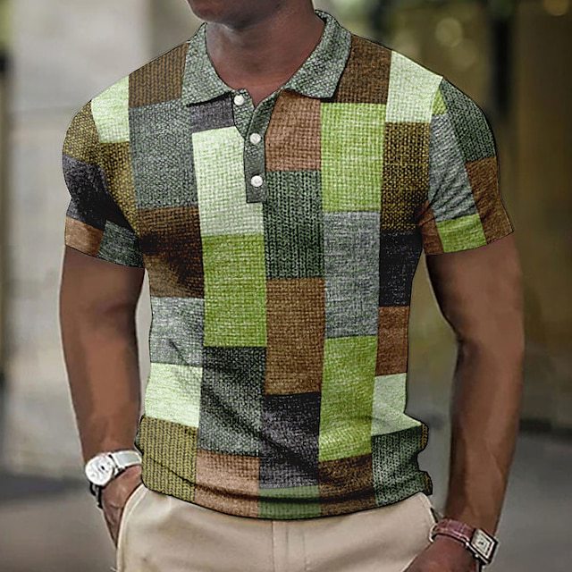 KOSZULKA POLO MĘSKA W STYLU PATCHWORK