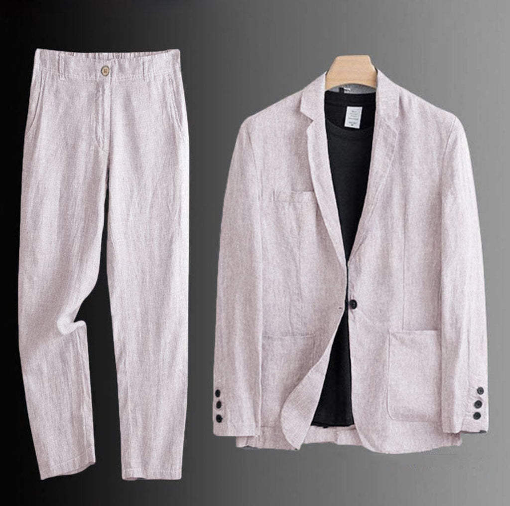 DRES MĘSKI Z LNU DWUCZĘŚCIOWY