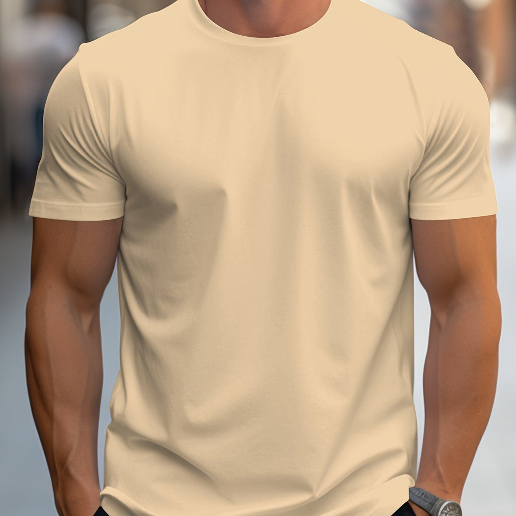 BAWEŁNIANY T-SHIRT MĘSKI Z OKRĄGŁYM DEKOLTEM