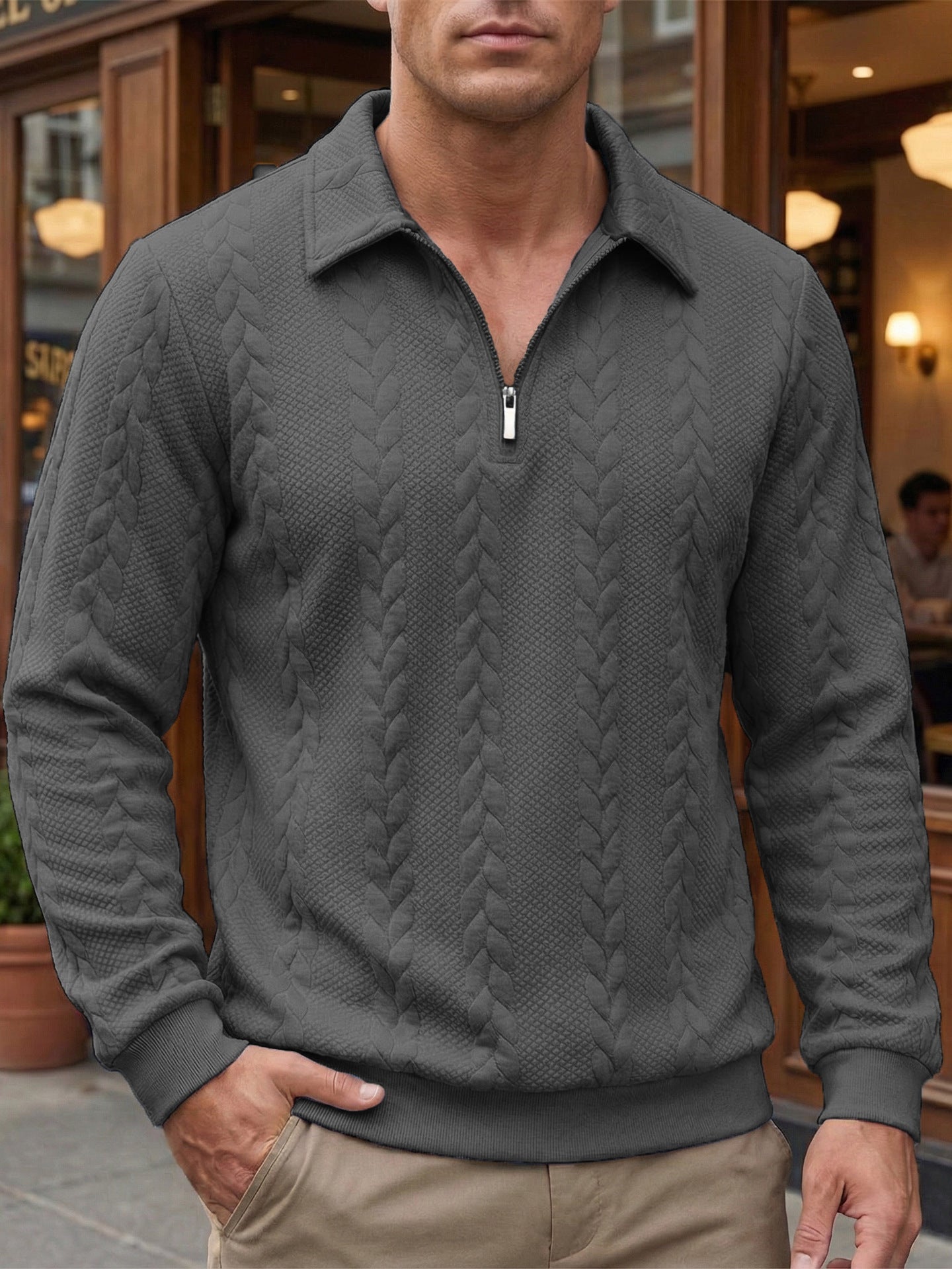 ELEGANT HALF-ZIP POLO FOR MEN