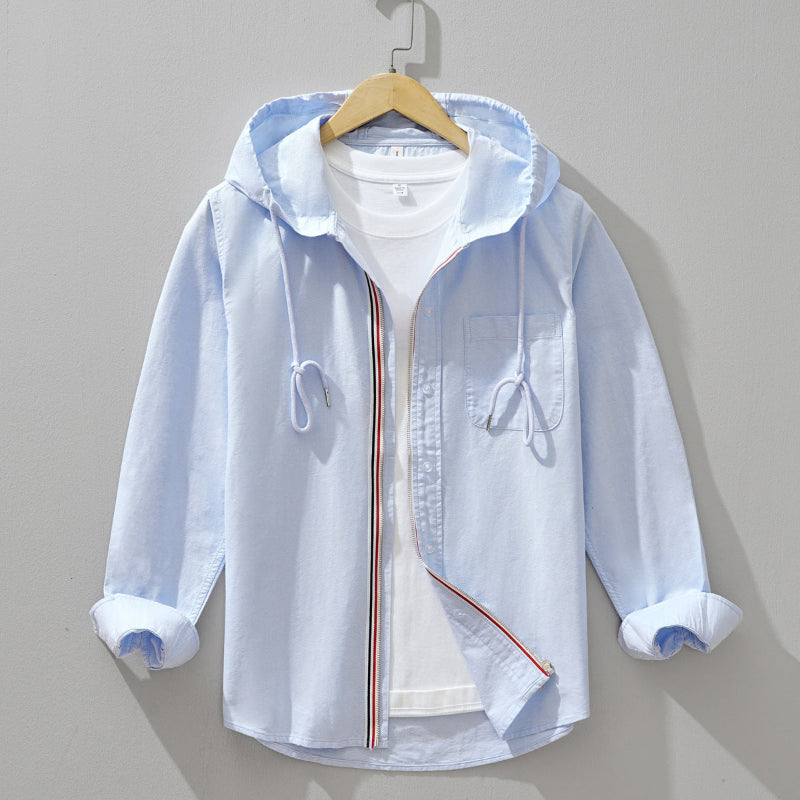 BLUZA MĘSKA Z KAPTUREM Z DOMIESZKĄ LNU