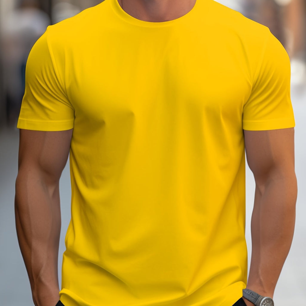 BAWEŁNIANY T-SHIRT MĘSKI Z OKRĄGŁYM DEKOLTEM