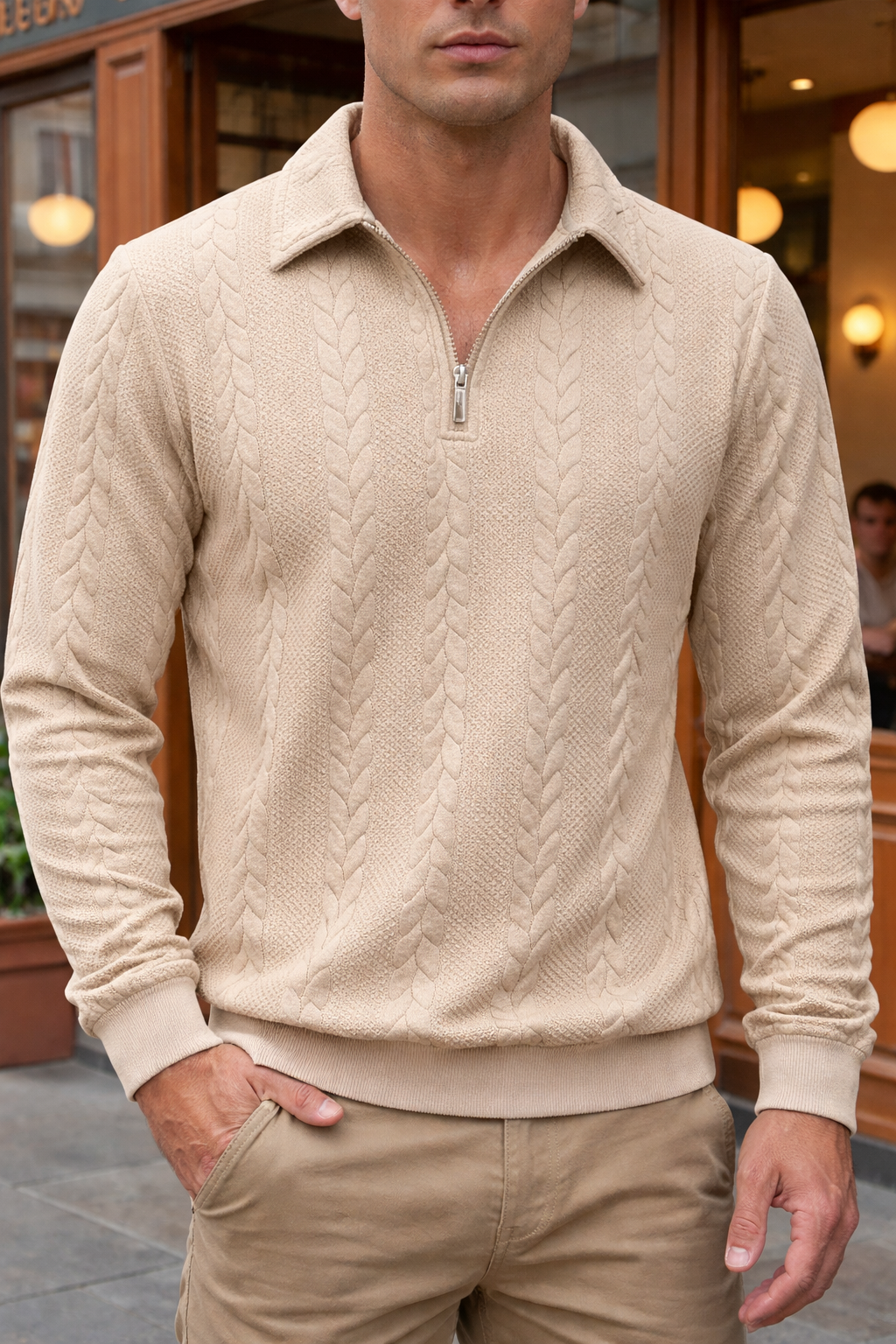 ELEGANT HALF-ZIP POLO FOR MEN