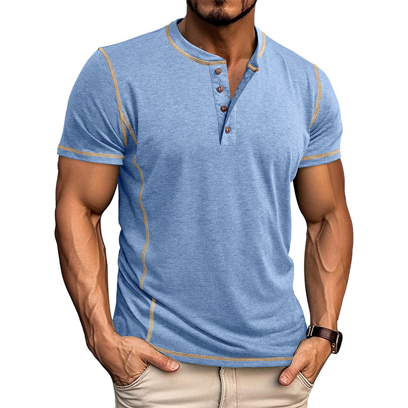 MĘSKA KOSZULKA HENLEY Z GUZIKAMI