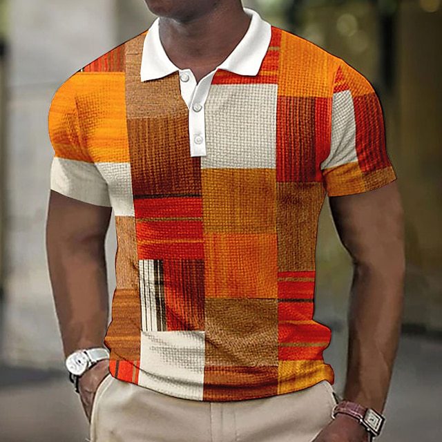 KOSZULKA POLO MĘSKA W STYLU PATCHWORK