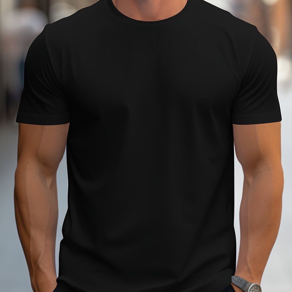 BAWEŁNIANY T-SHIRT MĘSKI Z OKRĄGŁYM DEKOLTEM